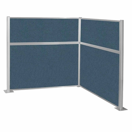 Versare Pre-Configured Hush Panel Cubicle (L Shape) 6' x 6' Caribbean Fabric 1859332